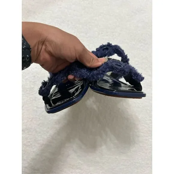 Tory Burch Freya Eyelet navy blue Sandals size 8.5 - Picture 5 of 7